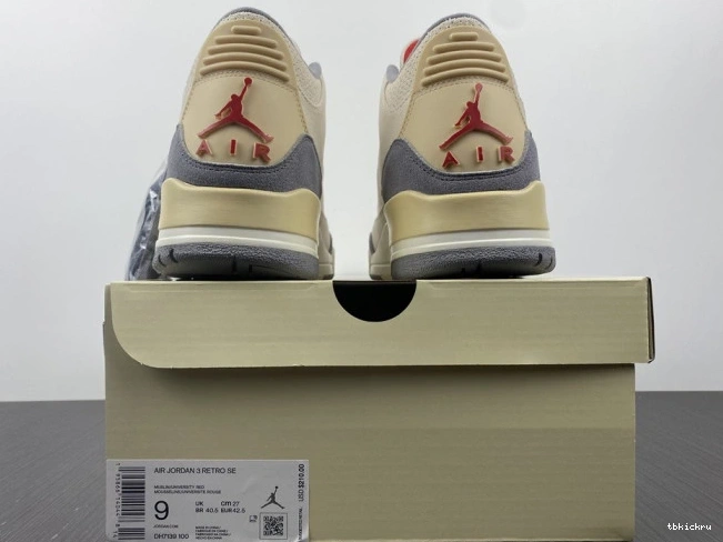Reps TBkick 3 Jordan Retro Air DH7139-100 Muslin 0817